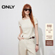 ONLY2026春季新款領(lǐng)口鏤空串珠設計修身正肩短袖T恤女|126101055 S12亮奶油白色 M