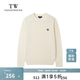 Teenie Weenie【云朵毛衣】小熊男裝2025秋冬新品圓領(lǐng)絞花軟糯針織衫男女同款 象牙白 M (170)