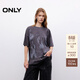 ONLY2025夏季新款酷感人像印花寬松落肩圓領(lǐng)短袖T恤女|125201065 E40鈦灰色 S