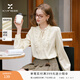 香影法式木耳邊白色襯衫女2026春季新款系帶v領(lǐng)氣質(zhì)通勤正肩上衣 鷺白 M 160/84A/95-110斤