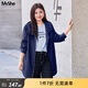 MsShe【休閑連帽風(fēng)衣】大碼女裝2026新款春裝胖mm高級感寬松外套 藏青藍色現貨 5XL