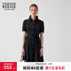 Teenie Weenie小熊女裝連衣裙夏季法式通勤黑色氣質(zhì)襯衫裙 黑色 S