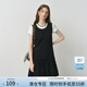 范思藍恩亞麻無(wú)袖休閑少女感連衣裙短裙女2025夏秋百褶搭褲子3231 黑色 M