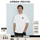 UR2026夏季新款男裝簡(jiǎn)約純色字母印花棉質(zhì)短袖T恤UMM460028+ 本白 L