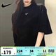 耐克（NIKE）官方t恤女 夏裝新款時(shí)尚寬松舒適簡(jiǎn)約衣服刺繡小勾透氣棉質(zhì)短袖女 FD4150-010 XL