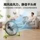 長鳴無線數顯【插電充/備充/太陽能】充電趴地扇工業家用戶外露營強大風力靜音宿舍變頻無刷電機電風扇 【綠色】14寸【6萬毫安電池】插電充