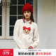 Teenie Weenie【趙露思同款】小熊女裝簡(jiǎn)約時(shí)尚紅色慵懶休閑毛衣針織女 象牙白 S 160