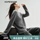 紅袖（hopeshow）慵懶風(fēng)高級感綿羊毛針織衫2025冬季新款女裝【舒芙絨】?jì)却蠲?煙灰056 L