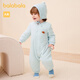 巴拉巴拉【官方正品】嬰兒衣服男童連體衣寶寶冬裝女童哈衣爬服全棉厚2024 藍色調00388 90cm