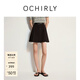 歐時(shí)力OCHIRLY 蕾絲花邊百褶褲裙a字短裙半身裙裙子夏季高級感 黑色 S