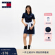 TOMMY JEANS【微彈顯瘦】春夏女裝珠地棉氣質(zhì)休閑運動(dòng)網(wǎng)球裙POLO連衣裙 藏青色C1G S