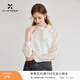 香影法式白色襯衫女長(cháng)袖2026春季新款正肩襯衣蝴蝶結飄帶通勤上衣 米白 S 155/80A/85-95斤