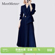 MeetMetro瑪依爾西裝連衣裙女2026春季新款質(zhì)感職業(yè)通勤百褶裙 藏青【現貨】 M