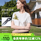 百圖（betu）女裝2026年春夏新款T恤配腰果絲巾撞色繡花袖口潮流短袖女2602T11 白色 M