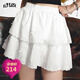 妖精的口袋蝴蝶結白色蕾絲半身裙女2025年春夏新款甜美公主裙短裙 少女白色 S