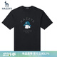 哈吉斯（HAZZYS）男裝 夏季款圓領(lǐng)狗狗繡花年輕短袖T恤男ASTZE03BE88 黑色BK 2XL (185/104A 52)