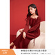 香影新年氛圍感紅色針織連衣裙女2026春季新款長(cháng)款過(guò)膝收腰毛衣裙 紅色 XL