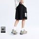 太平鳥(niǎo)男裝 夏季華夫格工裝短褲五分褲B2GCD2141 黑色（直筒） S
