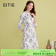 愛(ài)特愛(ài)（EITIE）大女主中式水墨印花女裙氣質(zhì)a字連衣裙春季新款A2507515 極光白10 L 165