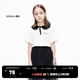little MO&Co.抑菌 童裝女童小衫娃娃領(lǐng)短袖T恤小女生兒童上衣女孩 本白色 120 120/56
