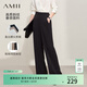 AMII女裝2026夏季新款直出腰頭百搭闊腿褲休閑褲長(cháng)褲直筒褲女 黑色 M 160/68A