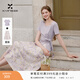 香影法式碎花套裝裙女2026夏季新款紫色方領(lǐng)綁帶t恤半身裙兩件套 紫色 L 165/88A/110-125斤