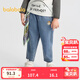 巴拉巴拉童裝寶寶牛仔褲男童女童長(cháng)褲秋新款蘿卜褲松緊腰百搭 牛仔淺藍88101 110