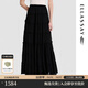 歌力思（ELLASSAY）2026新款博主同款溫柔松弛慵懶A字傘型荷葉邊半身裙女EWB371Q012 經(jīng)典黑 S