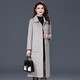 Missdaling冬季新款高貴氣質(zhì)修身顯瘦中年雙面呢羊毛大衣女裝長(cháng)款純羊毛外套 靚米灰 2XL (125-135斤)