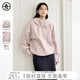 對白（DUIBAI）【AN大碼系列】?jì)纱┦綉?hù)外工裝風(fēng)連帽外套春季微胖mm休閑夾克上衣 淺粉色 L 建議體重125-135