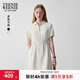 Teenie Weenie小熊白色連衣裙夏季氣質(zhì)短袖外套風(fēng)衣休閑裙子 乳白色 L