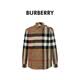 BURBERRY巴寶莉男士棕色拼色棉質(zhì)格紋印花單排扣襯衫81121071 M七夕
