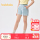 巴拉巴拉童裝兒童牛仔短褲女童夏裝新款全棉牛仔休閑中大童寶寶褲子潮 牛仔淺藍88101 140