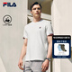 FILA 斐樂(lè )官方男子針織短袖衫夏新款時(shí)尚休閑簡(jiǎn)約基礎圓領(lǐng)T恤 云白-WT XL 180/100A/XL