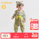 巴拉巴拉【商場(chǎng)同款】嬰兒連體衣秋裝寶寶外出爬服可愛(ài)萌 土灰綠40924 80cm