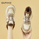 達芙妮（DAPHNE）七夕雪地靴女秋冬加絨加厚保暖短靴冬季新款女鞋厚底東北棉鞋 卡其色 加絨 跟高4cm 37 (235mm)