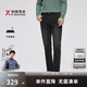 勁霸男裝直筒微彈純色秋冬加厚保暖休閑時(shí)尚男士牛仔褲子男|NQRT4001 黑色 34