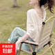 慵懶風(fēng)冰絲針織衫夏長袖T恤女正肩寬松罩衫薄款露背鏤空上衣女N59 白色 2XL 建議體重135-150斤