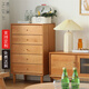 木二加 斗柜 櫻桃木五斗柜白橡木實(shí)木北歐日式儲物柜臥室收納柜家具定制 【櫻桃木五斗柜】60*40*95cm 組裝