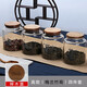 ORTOR茶葉罐玻璃儲(chǔ)物罐密封保鮮干貨收納瓶家用大號(hào)茶葉罐 高款-四件套裝（深色蓋）
