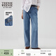 Teenie Weenie小熊女裝時(shí)尚簡(jiǎn)約風(fēng)秋季高腰牛仔直筒褲復古時(shí)髦長(cháng)褲 中藍色 L (170)