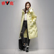 雅鹿品牌長(cháng)款羽絨服女長(cháng)過(guò)膝新款冬季加厚保暖時(shí)尚寬松鴨絨連帽外套 黃色 S （推薦100-125斤）