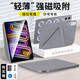 rurihai適用聯想小新平板pro gt保護套磁吸11.1英寸Pro GT保護殼散熱雙面夾帶筆槽配件方便拆卸 【信風灰】Y折磁吸-橫豎支撐-送鋼化膜 聯想小新平板ProGT【11.1英寸】