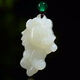靳鉑梵（BoFanJADE）天然白色十二生肖玉墜石英巖玉石項鏈男女士生肖守護神玉石吊墜 午馬
