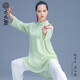 云太極服女練功服夏季紗紗麻太極拳服裝中式飄逸禪茶服透氣武術(shù)瑜伽服 曼綠 S(參照尺碼表或聯(lián)系客服)