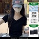 薩拉維夫短袖T恤女2026夏季新款小眾正肩v領(lǐng)設(shè)計(jì)感修身短款顯瘦抽繩上衣 黑色 S