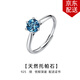 timebetter天然托帕石戒指女925銀戒指活口倫敦藍(lán)深邃典雅送證書生日禮物 天然托帕石銀戒指/寶石直徑約6mm 活口