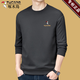 啄木鳥(niǎo)高檔品牌男裝 純棉長(cháng)袖t恤男士圓領(lǐng)衛衣秋季新款純色休閑打底衫T 深灰 170/88A 【115-135斤】