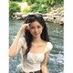 哈魯迪美式辣妹小飛袖短款上衣女2026夏新款小眾設計感方領收腰緊身抽繩 白色 L （85-100斤）