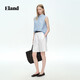 ELAND【亞麻】Eland衣戀襯衫女氣質簡約無袖顯瘦上衣2026春夏新款EEYWG 藍色 170